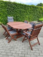 Teak tuinset tafel + 6 stoelen, Tuinset, Eettafel, 6 zitplaatsen, Teakhout