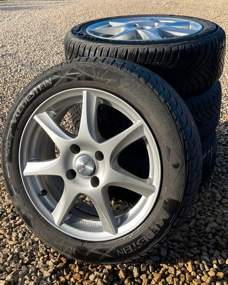 4pneus hiver Vredestein Wintrac 195/55 R16 jantes alu Dezent, Auto-onderdelen, Banden en Velgen, Banden en Velgen, Winterbanden