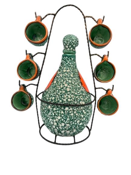 Likeurset “Vallarius” Fat Lava, Antiek en Kunst, Antiek | Keramiek en Aardewerk, Ophalen of Verzenden