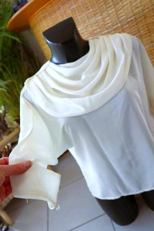 chic wit/crème uniek losse blouse, Kleding | Dames, Blouses en Tunieken, Nieuw, Maat 46/48 (XL) of groter, Wit, Ophalen of Verzenden