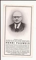 Henri Pauwels Nijvel , vliegtuigramp 1946 oud minister,  ACV, Verzamelen, Verzenden, Bidprentje