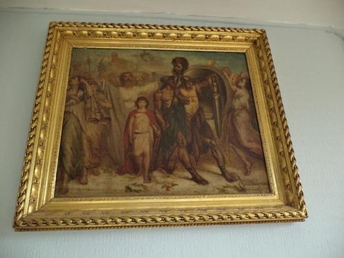 1863 ANDRÉ HENNEBICQ La victoire de David sur Goliath HST, Antiquités & Art, Art | Peinture | Classique, Enlèvement