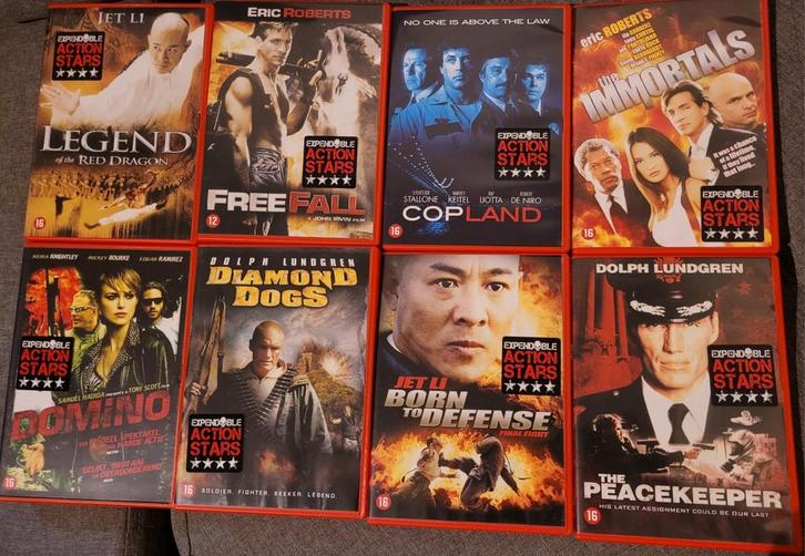 8 fantastische actiefilms met helden uit de expendebles, Cd's en Dvd's, Dvd's | Actie, Zo goed als nieuw, Actie, Vanaf 12 jaar