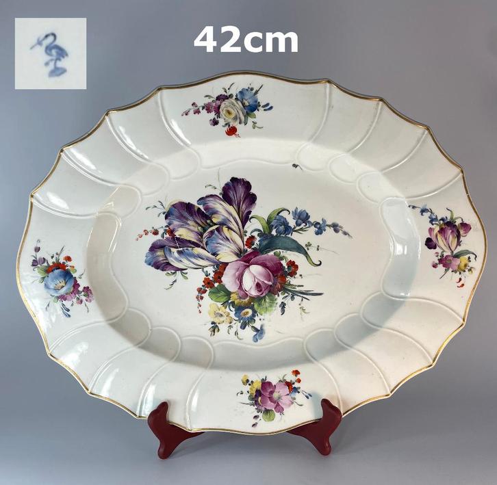 42cm Doornik Hague Lijncker bord 18e eeuw, Antiek en Kunst, Antiek | Porselein, Ophalen of Verzenden