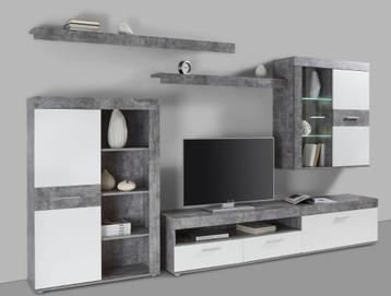 BETONGRIJS! 5-delige wandmeubel-set (bxhxd) 300x201x41 cm! beschikbaar voor biedingen