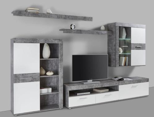 BETONGRIJS! 5-delige wandmeubel-set (bxhxd) 300x201x41 cm!, Huis en Inrichting, Kasten | Wandmeubels, Nieuw, 200 cm of meer, 300 cm of meer