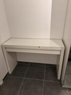 IKEA MALM kaptafel / console – wit, met glasplaat, Ophalen, Gebruikt