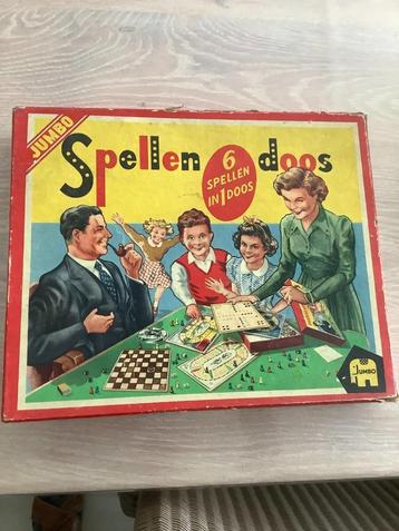 6 spellendoos  vintage, Enlèvement ou Envoi