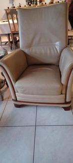 Lederen salon 3zit, 2x 1 zit, Huis en Inrichting, Ophalen, Zo goed als nieuw, Eenpersoons, Leer