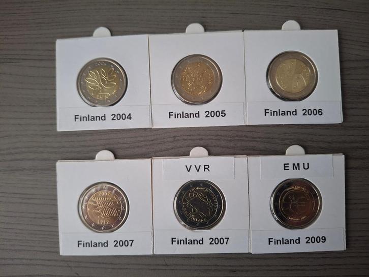 Finland 6 x 2 euro herdenkingsmunten UNC, Postzegels en Munten, Munten | Europa | Euromunten, Setje, Overige waardes, Finland