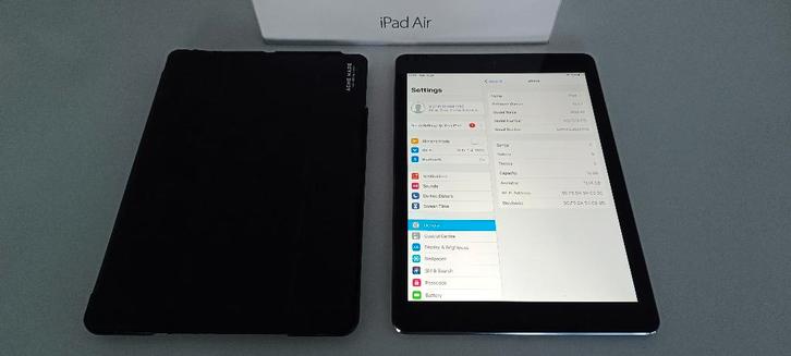 Apple ipad air + Case, Computers en Software, Apple iPads, Gebruikt, Apple iPad Air, Wi-Fi, 10 inch, 16 GB, Ophalen