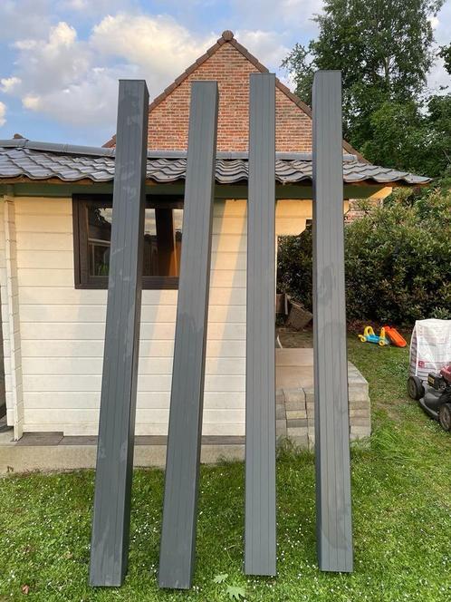 4 versterkte palen in antracietgrijs, Doe-het-zelf en Bouw, Raamkozijnen en Schuifdeuren, Nieuw, Aluminium, 225 cm of meer, Ophalen