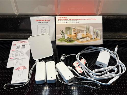 SwitchBot set: Wifi Hub 2 + 3 IP65 thermo- en hygrometers, Huis en Inrichting, Woonaccessoires | Thermometers, Nieuw, Ophalen of Verzenden