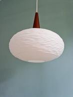 Suspension en opaline blanche et teck, style scandinave,1960, Enlèvement ou Envoi