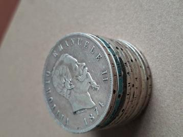 10x 5 lire 1874 beschikbaar voor biedingen