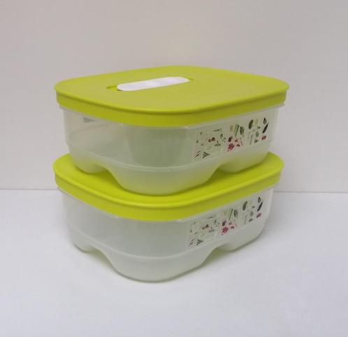 Tupperware™ « VentSmart » Groentebox - 800 ml x 2, Huis en Inrichting, Keuken | Tupperware, Nieuw, Bus of Trommel, Groen, Wit