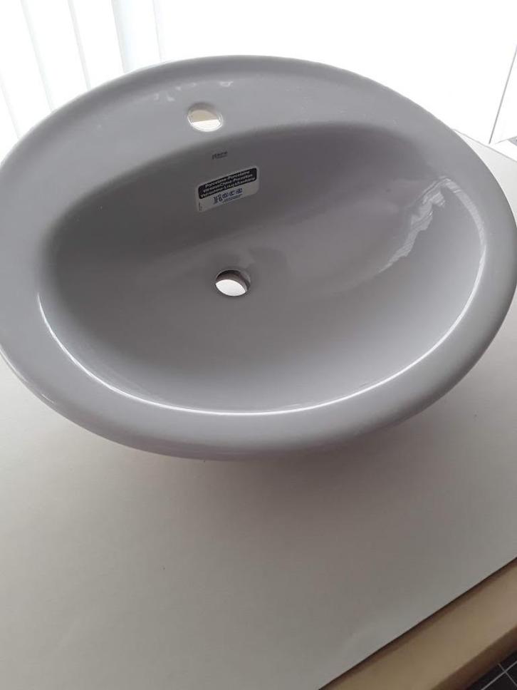 Lavabo Roca Java porselein licht grijs nieuw in verpakking, Doe-het-zelf en Bouw, Sanitair, Nieuw, Wastafel, Steen, Ophalen