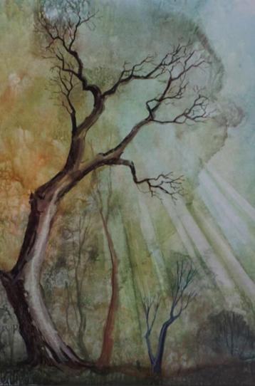Tuur De Rijbel (1927-2016): Boszicht 1993 (52 x 62 cm) beschikbaar voor biedingen
