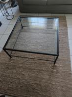 table de salon en verre et fer forgé 1.00m /1.00m, Maison & Meubles, Tables | Tables de salon, Enlèvement, Utilisé, Verre