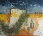 RENE CARCAN / BONJOUR BREL / KLEURETS + RELIEF / 56x76cm SIG, Antiek en Kunst, Ophalen of Verzenden