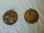 2 Plaques en Bronze de Leon Vogelaar, Bronze, Enlèvement ou Envoi