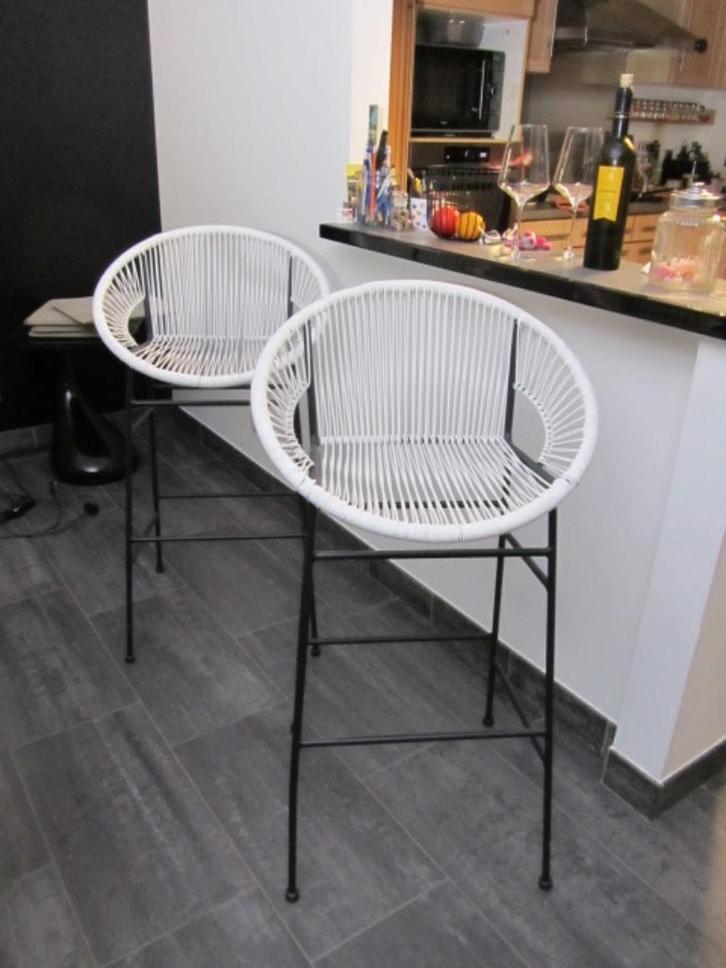 Silla Acapulco Luna barkruk, wit, zithoogte 75cm, Huis en Inrichting, Barkrukken, Nieuw, Kunststof, Metaal, Ophalen