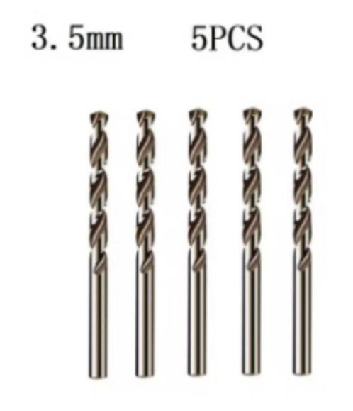 5 Stuks Hss M35 Boor voor Metaal Staal IJzer - - 3,5 mm - -, Doe-het-zelf en Bouw, Gereedschap | Boormachines, Nieuw, Ophalen of Verzenden