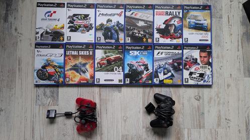 Playstation 2 + games en controllers, Games en Spelcomputers, Spelcomputers | Sony PlayStation 2, Gebruikt, Phat, Zwart, Met 2 controllers