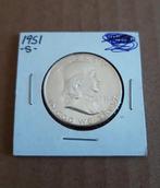 USA 1951 Benjamin Franklin zilver halve dollar 'S' - ZZG, Postzegels en Munten, Verzenden, Noord-Amerika, Losse munt, Zilver