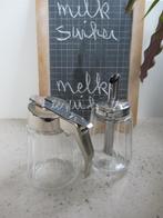 melkpot en suikerstrooier-glas KWO-jaren 70-VINTAGE--NIEUW, Antiek en Kunst, Ophalen of Verzenden
