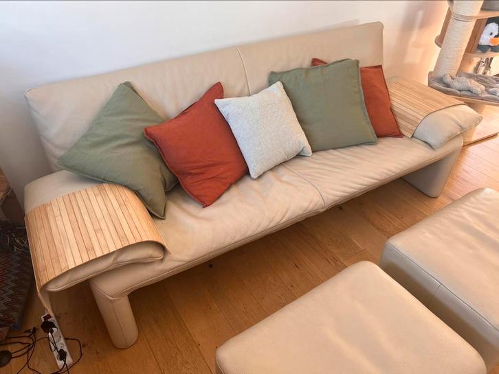 Canapé Jori - Linea avec poufs, Huis en Inrichting, Zetels | Zetels, Gebruikt, Rechte bank, Driepersoons, 200 tot 250 cm, 75 tot 100 cm
