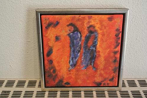 Modern Gesign. Kleurrijk Werk Verliefd Koppel, Antiek en Kunst, Kunst | Schilderijen | Modern, Ophalen of Verzenden
