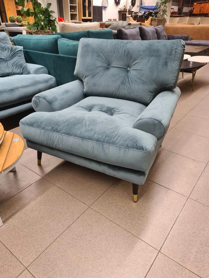 Fauteuil New Adore Velvet Aqua Turquoise Pétrole 395€, Maison & Meubles, Fauteuils, Neuf, Bois, Synthétique, Métal, Tissus, Autres matériaux