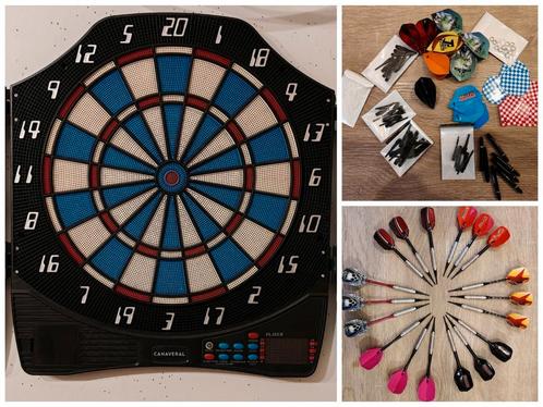 Cible de fléchettes électronique + accessoires, Sport en Fitness, Darts, Zo goed als nieuw, Dartbord, Elektronisch, Ophalen