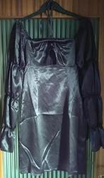 Shein 34 glanzende zwarte jurk met nieuwe pofmouwen, Zwart, Nieuw, Ophalen of Verzenden, Knielengte