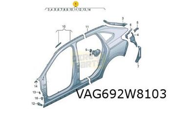 Volkswagen Taigo (2/22-) zijwand compleet Links Origineel! 2 beschikbaar voor biedingen