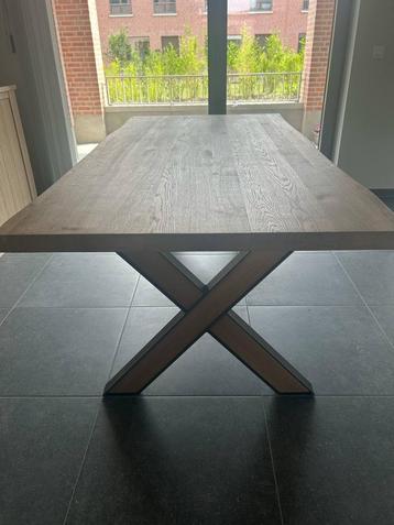 Eiken boomstam tafel, Huis en Inrichting, Tafels | Eettafels, Ophalen, Eikenhout, 50 tot 100 cm, Landelijk