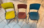 6 vintage stoelen TDS (jaren ’50) – Belgisch design – retro, Huis en Inrichting, Ophalen, Gebruikt, Overige kleuren, Metaal