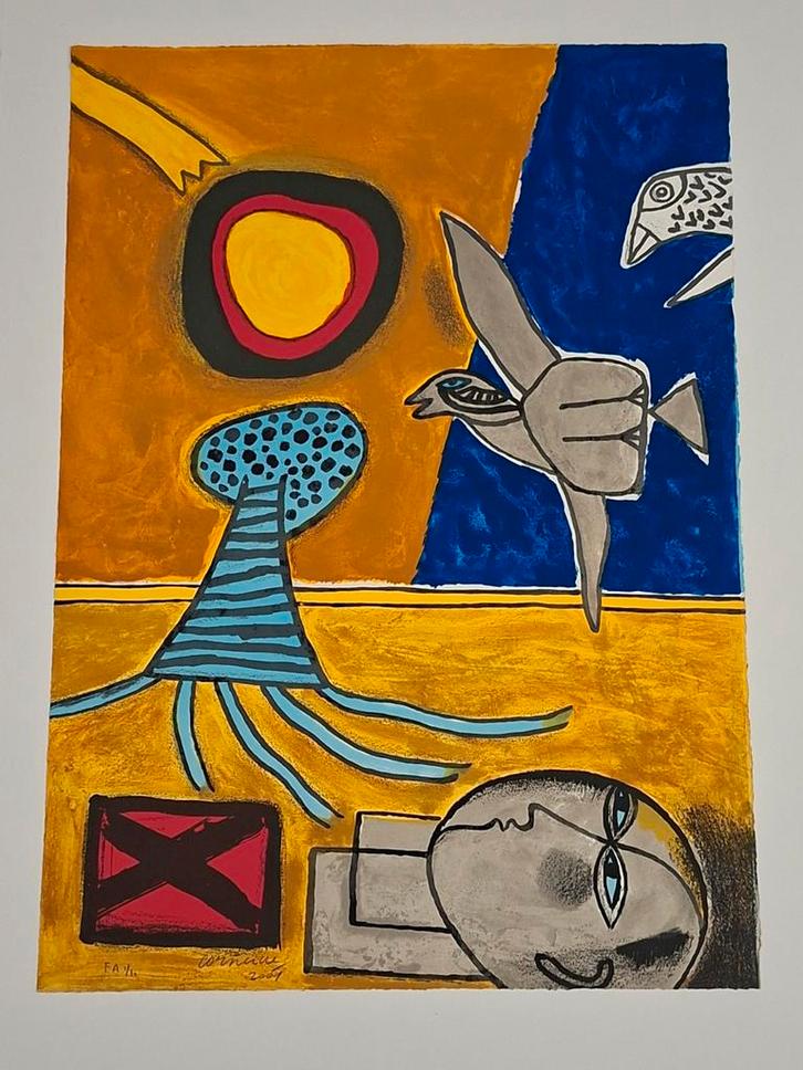 Corneille - Hommage à l'écrivain voyageur René Char, Antiek en Kunst, Kunst | Litho's en Zeefdrukken, Ophalen of Verzenden