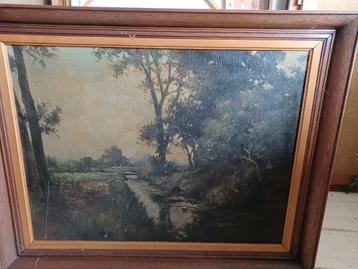 Schilderij Beek met brug beschikbaar voor biedingen