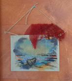 Tableau pastel sous plexi : la barque, Enlèvement ou Envoi