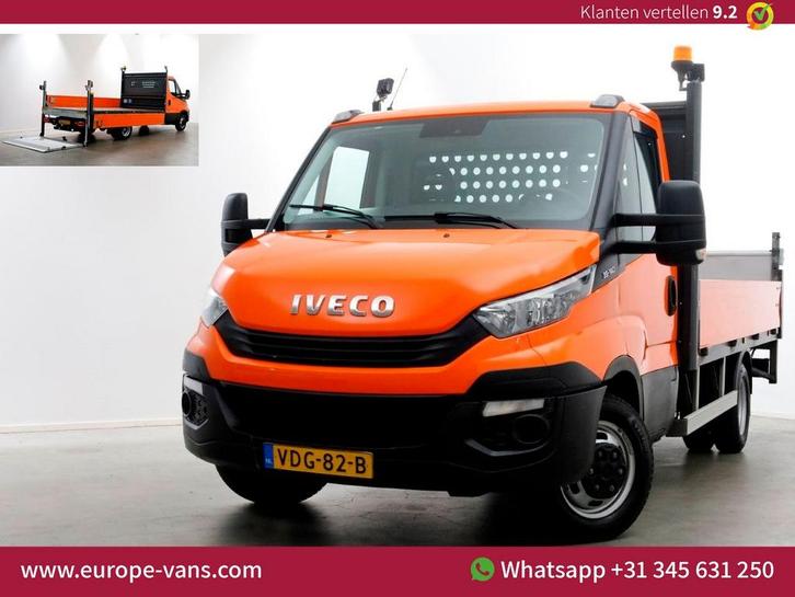 Iveco Daily 35C14 136pk Open Laadbak met laadklep en trekhaa, Auto's, Bestelwagens en Lichte vracht, Bedrijf, ABS, Airconditioning