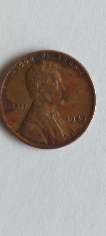 USA One Cent 1945 No Mint Mark.  beschikbaar voor biedingen