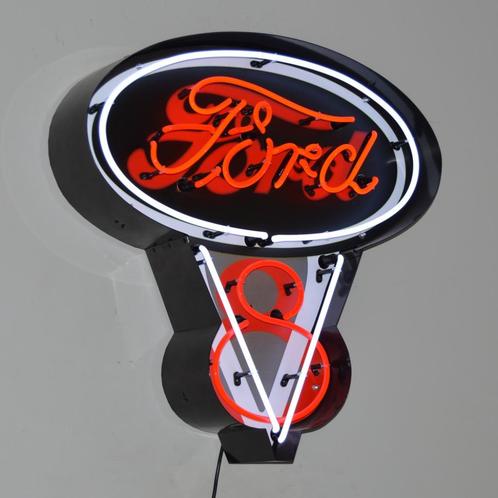 Ford V8 grote neon mancave garage showroom decoratie neons, Verzamelen, Merken en Reclamevoorwerpen, Nieuw, Lichtbak of (neon) lamp