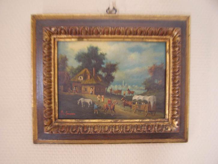 P. v. Goessen schilderij op hout, Antiek en Kunst, Kunst | Schilderijen | Klassiek, Ophalen of Verzenden