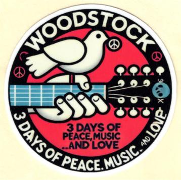 Woodstock Peace Love Music sticker #3 beschikbaar voor biedingen