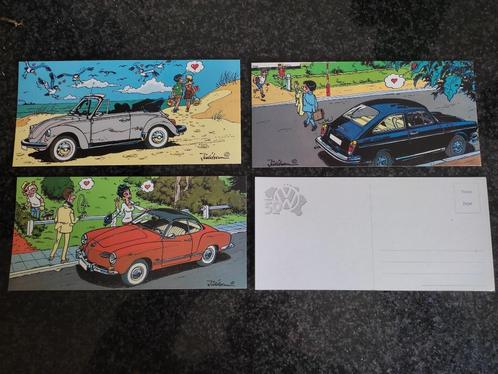 3cartes de Jidéhem parues à l'occasion des 50 ans Volkswagen, Verzamelen, Stripfiguren, Nieuw, Plaatje, Poster of Sticker, Overige figuren