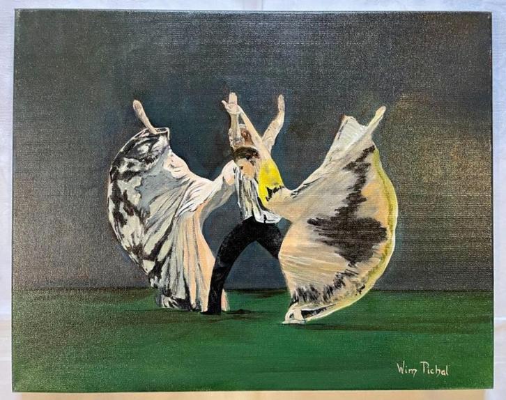 schilderij modern werk ``dans`` Wim Pichal, Antiek en Kunst, Kunst | Schilderijen | Modern, Ophalen of Verzenden