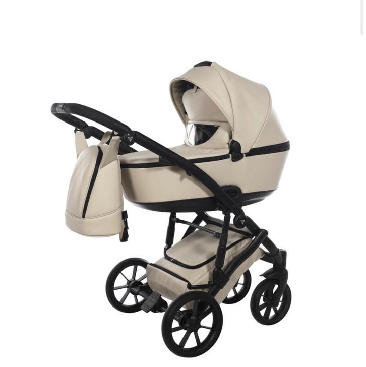 Te koop Junama kinderwagen crème kunstleer + accessoires, Kinderen en Baby's, Kinderwagens en Combinaties, Nieuw, Kinderwagen