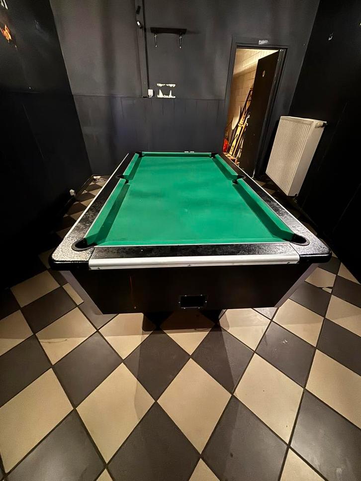 Billard 6 trous avec monnayeur, Sport en Fitness, Biljarten en Poolen, Zo goed als nieuw, Biljarttafel, Ophalen